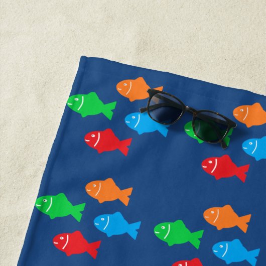 Serviette De Plage Poisson coloré (En situation)