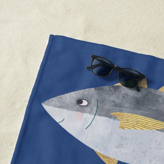 Serviette De Plage Poisson de thon (En situation)