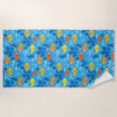 Serviette De Plage Poisson d'or dans l'aquarium (Devant)
