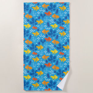 Serviette De Plage Poisson d'or dans l'aquarium