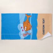 Serviette De Plage Poisson et appât en amour (Devant)