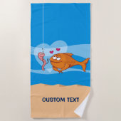 Serviette De Plage Poisson et appât en amour (Devant)