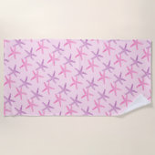 Serviette De Plage Poisson-étoile rose et pourpre (Devant)