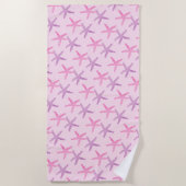 Serviette De Plage Poisson-étoile rose et pourpre (Devant)