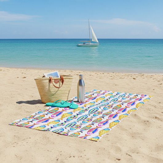 Serviette De Plage Poisson fantaisie