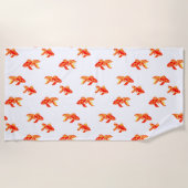 Serviette De Plage Poisson rouge et jaune (Devant)