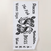 Serviette De Plage Poisson Symbole et signe Zodiac Poisson (Devant)