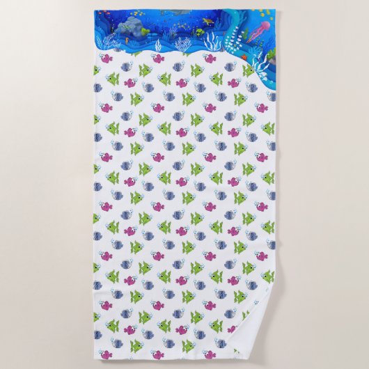 Serviette de plage Poisson Tropical (Devant)