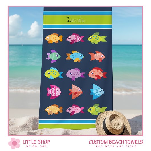 Serviette De Plage Poisson tropical personnalisé