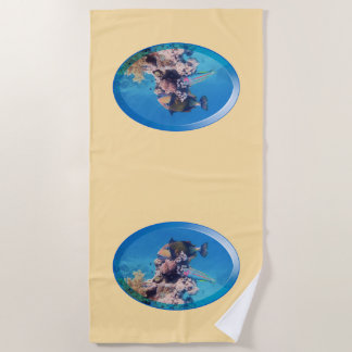 Serviette De Plage Poisson-verge à la barrière de corail - Design pho