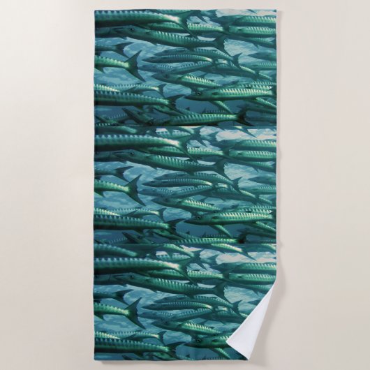 Serviette De Plage Poissons Camo de barracuda (Devant)