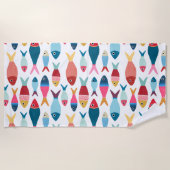 Serviette De Plage Poissons mignons à la plage (Devant)
