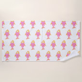 Serviette De Plage Poissons roses mignons (Devant)
