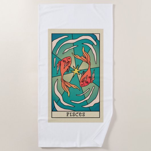 Serviette de plage Poissons Zodiaque (Devant)