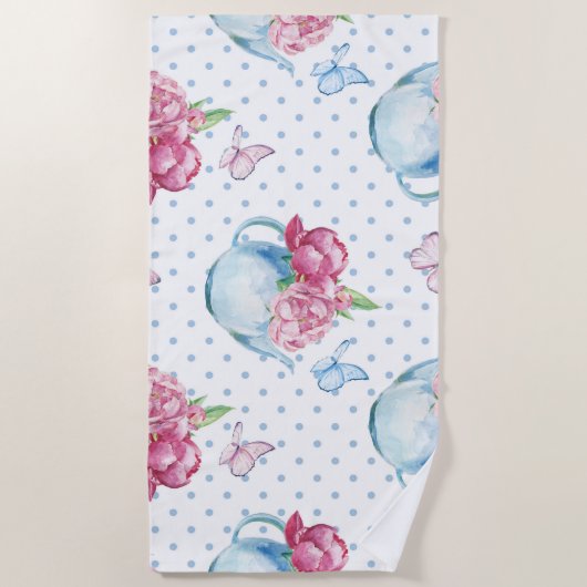 Serviette De Plage poitrine de la bouilloire à eau (Devant)