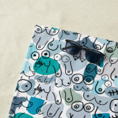 Serviette De Plage poitrine pastel bleu (En situation)