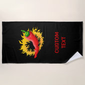 Serviette De Plage Poivre chaud avec flamme (Devant)