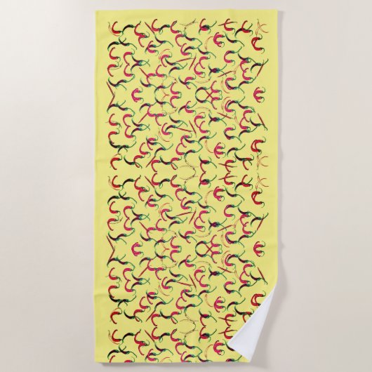 Serviette De Plage Poivrons chauds (Devant)