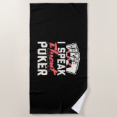 Serviette De Plage Poker Lover | Je Parle Poker Fluent (Devant)