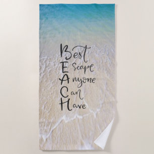Serviette De Plage Police d'amusement d'acronymes de PLAGE avec des