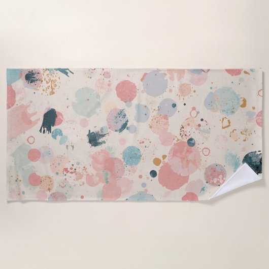 Serviette De Plage Polka Dot Beach Towel – Colourful Summer Design (Devant)