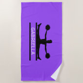 Serviette De Plage Pom-pom girl de silhouette personnalisé par (Devant)