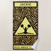 Serviette De Plage Pom-pom girl Gold Zebra Wild À propos de Cheer (Devant)