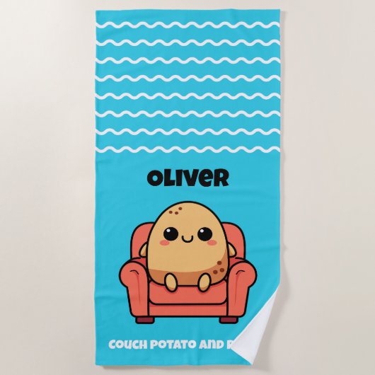 Serviette De Plage Pomme De Canapé Et Fière (Devant)