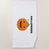 Serviette De Plage pomme d'halloween (Devant)