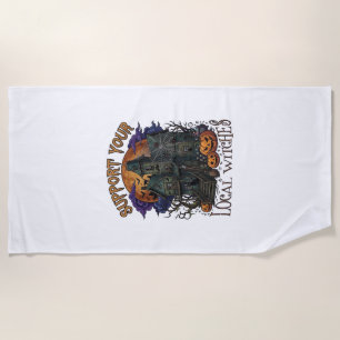 Serviette De Plage Pompe Maison Hantée Halloween Sorcières Locales So