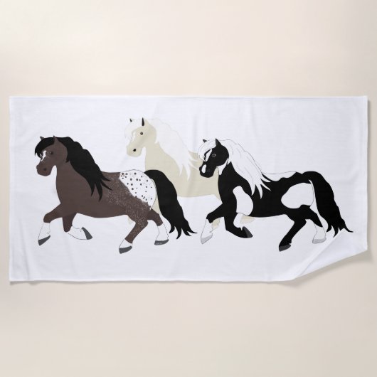 Serviette de plage Ponies (Devant)