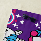 Serviette De Plage Pony de licorne violette (En situation)