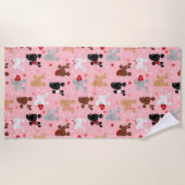 Serviette De Plage Poodle Valentine Motif (Devant)