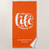 Serviette De Plage Pool Life Orange (Devant)