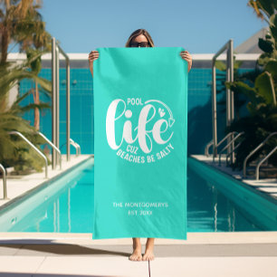 Serviette De Plage Pool Life Turquoise
