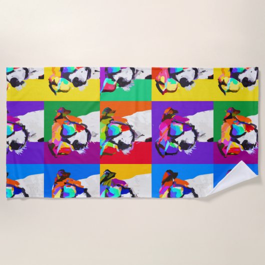 Serviette De Plage Pop Art Jack Russell Terriers (Devant)