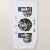 Serviette De Plage Pop multi photo moderne typographie élégante (Devant)