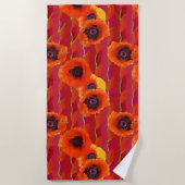 Serviette De Plage Poppies orientales dynamiques (Devant)