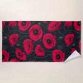 Serviette De Plage Poppies rouges (Devant)