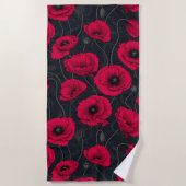 Serviette De Plage Poppies rouges (Devant)
