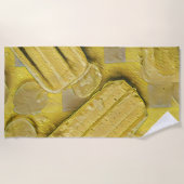 Serviette De Plage popsicle à cône de crème glacée jaune (Devant)