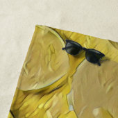 Serviette De Plage popsicle à cône de crème glacée jaune (En situation)