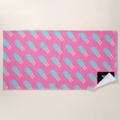 Serviette De Plage Popsicle rose d'été (Devant)