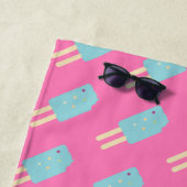 Serviette De Plage Popsicle rose d'été (En situation)