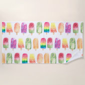 Serviette De Plage Popsicles aquarelles (Devant)