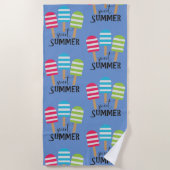Serviette De Plage Popsicles d'été doux (Devant)