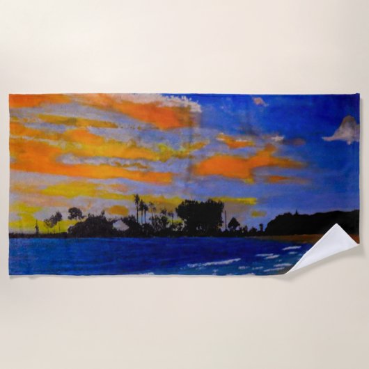 Serviette De Plage Port de Sunset (Devant)