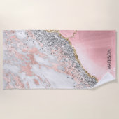 Serviette De Plage Porte en marbre rose (Devant)