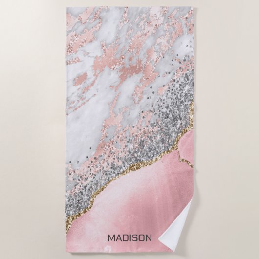 Serviette De Plage Porte en marbre rose (Devant)