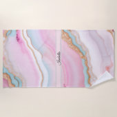 Serviette De Plage Porte rose clair Marbre Collection tendance (Devant)